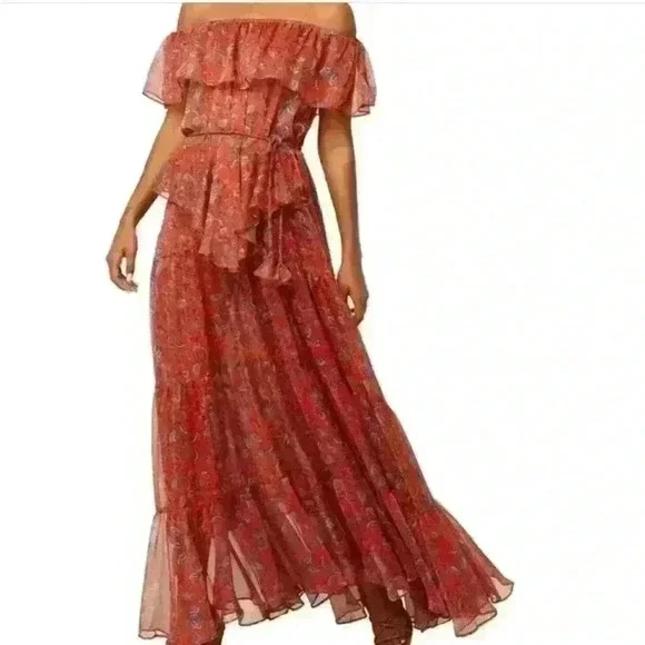 NEW Misa Los Angeles Kiera Maxi Dress in Aranciatta Paisley Size Xtra Small